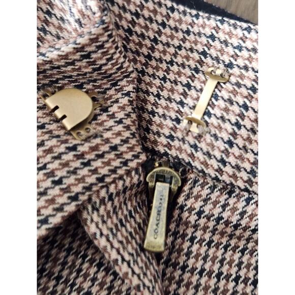 NWOT Coach Women's Brown Wool Blend Check Trousers Pants Size 0 - Picture 6 of 10